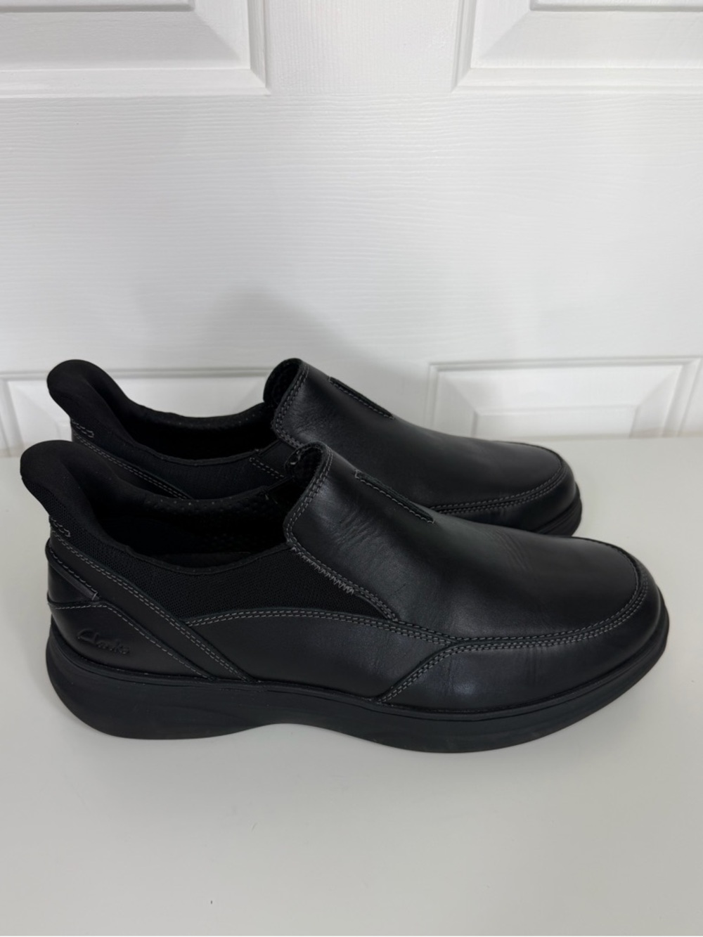 Clarks Men's Mullan Step Black Leather Shoes, Style# 26184411, Size 11 W‎